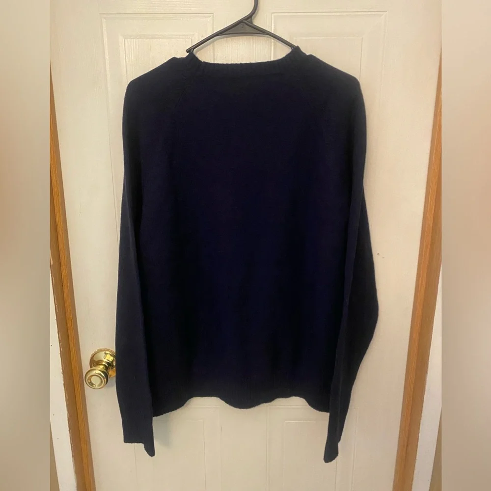 J. Crew Navy Crewneck Sweater for Men Lamb’s Wool Blend
